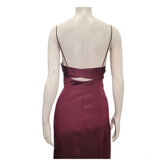 David's Bridal Satin Spaghetti Strap Formal Dress - Picture 4 of 7